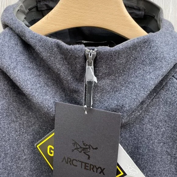 Arc'teryx Sawyer Wool Hoody in black, made with Merino wool.
